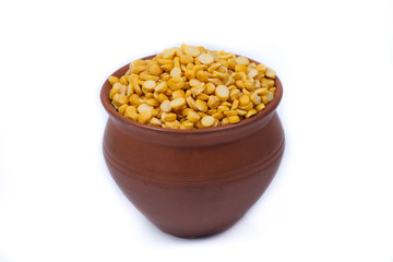 Chickpea Lentils seeds isolated on white background. 