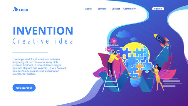 Creative idea concept landing page.