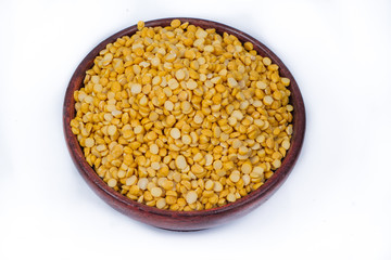 Chickpea Lentils seeds isolated on white background. 