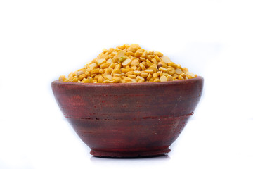 Chickpea Lentils seeds isolated on white background. 