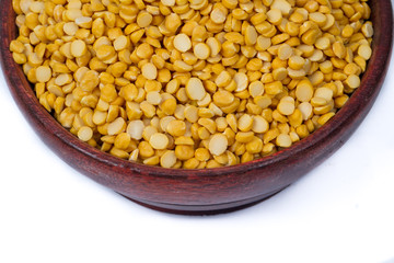 Chickpea Lentils seeds isolated on white background. 