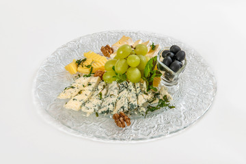Cold snack, cheese with grass