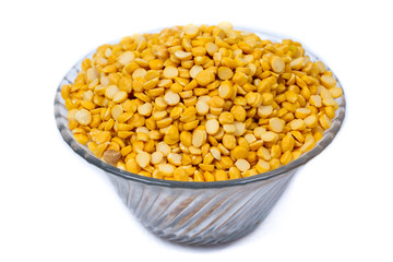 Chickpea Lentils seeds isolated on white background. 