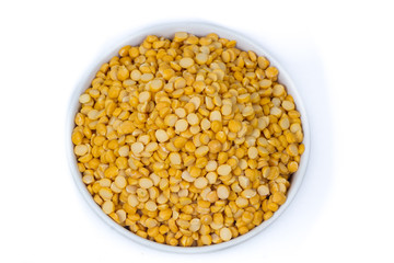 Chickpea Lentils seeds isolated on white background. 