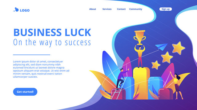 Key to success concept landing page.