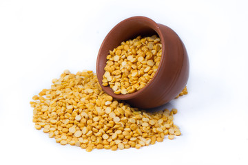 Chickpea Lentils seeds isolated on white background. 