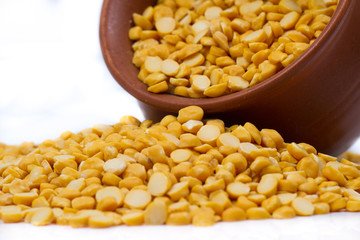 Chickpea Lentils seeds isolated on white background. 