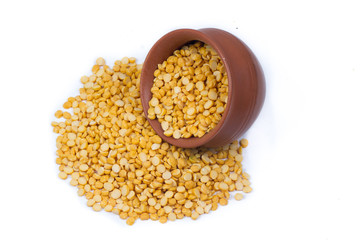 Chickpea Lentils seeds isolated on white background. 