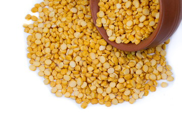 Chickpea Lentils seeds isolated on white background. 