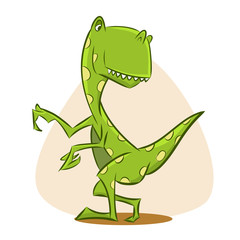 Cartoon dinosaur character. Vector illustration.