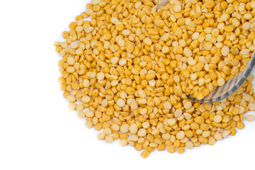 Chickpea Lentils seeds isolated on white background. 