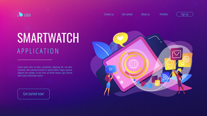 Smartwatch app concept landing page.