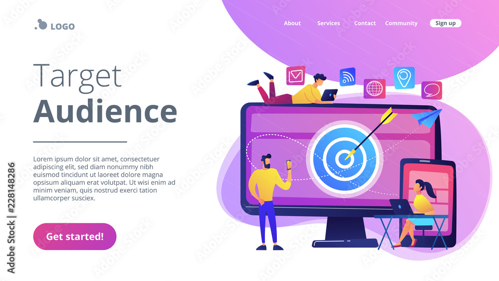Poster multi device targeting concept landing page.