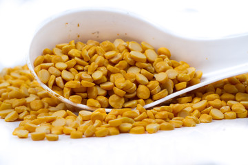 Chickpea Lentils seeds isolated on white background. 