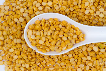 Chickpea Lentils seeds isolated on white background. 