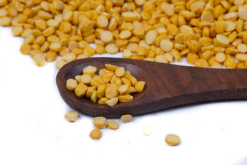 Chickpea Lentils seeds isolated on white background. 