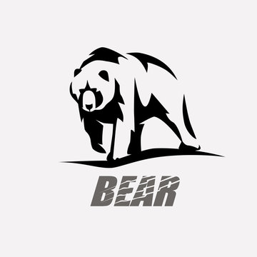 bear stylized vector silhouette, logo template