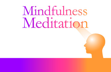 Mindfulness meditation is the theme of this wellness graphic.  Great for yoga or meditation class flyer   