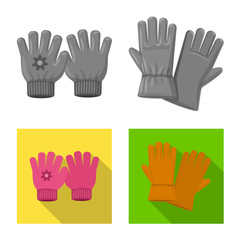 Obraz premium Isolated object of glove and winter logo. Set of glove and equipment stock symbol for web.