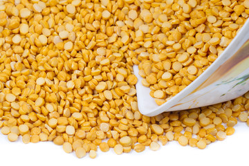 Chickpea Lentils seeds isolated on white background. 