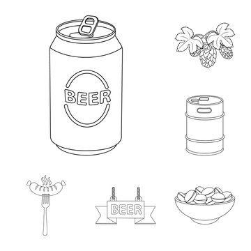Vector design of pub and bar icon. Set of pub and interior stock symbol for web.