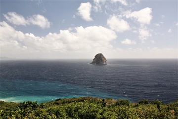 Martinique, le rocher du daiamnt vue du morne larchet