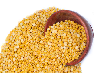 Chickpea Lentils seeds isolated on white background. 