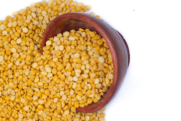 Chickpea Lentils seeds isolated on white background. 