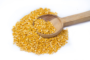 Chickpea Lentils seeds isolated on white background. 