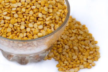 Chickpea Lentils seeds isolated on white background. 