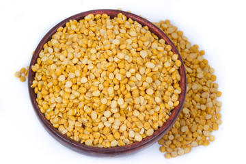 Chickpea Lentils seeds isolated on white background. 