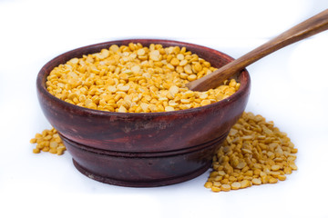 Dried fenugreek seeds isolated on white background