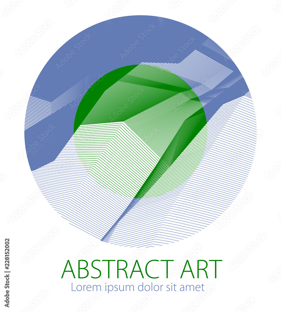 Aufkleber perfect art and design element of great lines surface texture in a shape of circle. vector abstract 