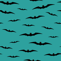 Seamless Halloween background with bats
