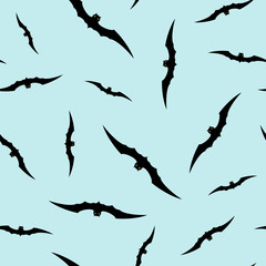 Seamless Halloween background with bats