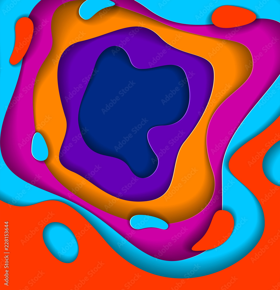 Aufkleber 3d abstract background with paper cut shapes. vector illustration in paper cut style. layout for bus