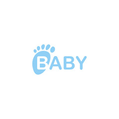 Baby Feet Vector Icon. Isolated Newborn Foot Print. Kids Footprint Illustration on blank background.