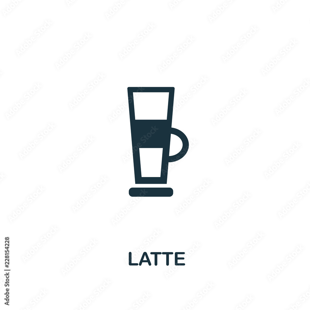 Poster latte icon. premium style design from coffe shop icon collection. ui and ux. pixel perfect latte ico