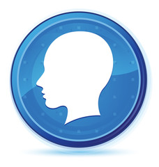 Head female face icon midnight blue prime round button