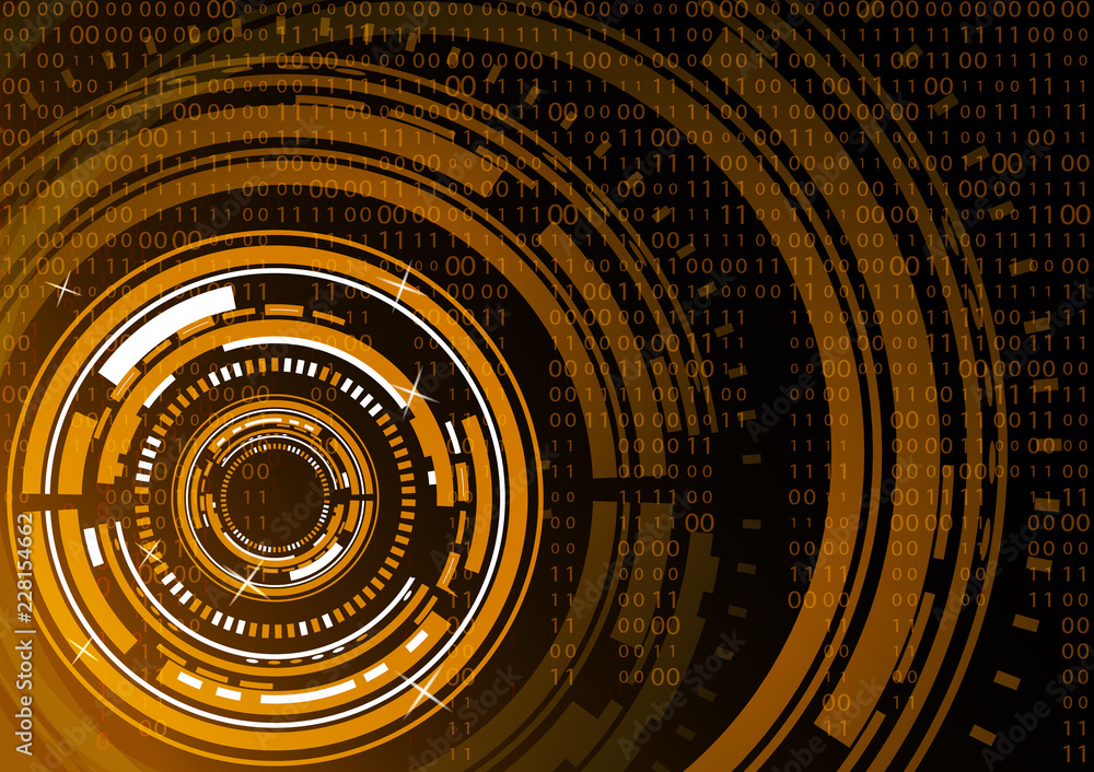 Poster modern abstract technology in design. the concept of communication, innovation. the circle of digita