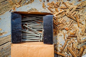 Box Screws Sawdust