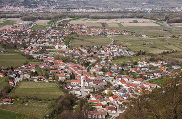 Aerial view of an Austrian village