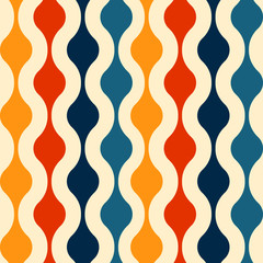 Fototapeta Retro seamless pattern - colorful nostalgic background design obraz