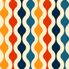 Printed roller blinds Beige Retro seamless pattern - colorful nostalgic background design