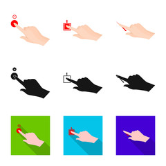 Isolated object of touchscreen and hand sign. Collection of touchscreen and touch vector icon for stock.