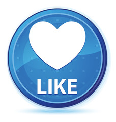 Like (heart icon) midnight blue prime round button