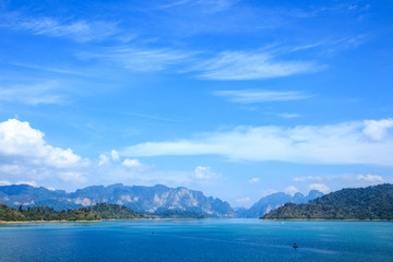 Lakes, mountains, sky