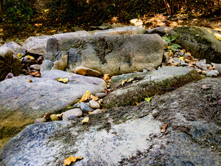 rocks in dry river bed