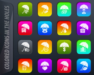 Insurance icons set