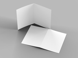 open fold brochure mock up - 3d illustartion 